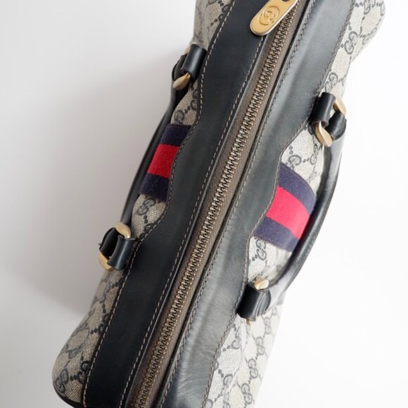 Authentic Preowned Vintage Gucci Navy Boston Bag - Picture 3 of 16